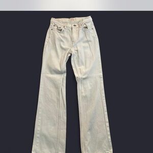 Free People Cream Flare Jeans